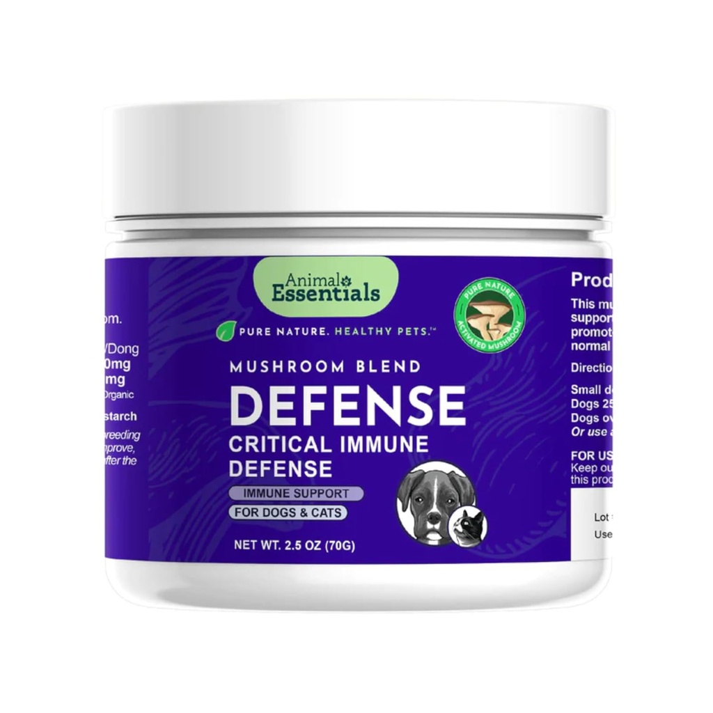 Animal Essentials MUSHROOM DEFENSE Supplement for Dogs & Cats - Eleştirel Immune Defense, Reishi, Maitake, Cordyceps, Mushroom Toz Ekstraksiyonu - 2.5 Oz ( 1)