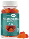 Maxi Health 1mg Melatonin Gummies – Çocuklar Melatonin Chewables with Natural Cherry & Orange Flavor – Adult and Baby Sleep Help Supplement to Support Restful Nights (120 Count)