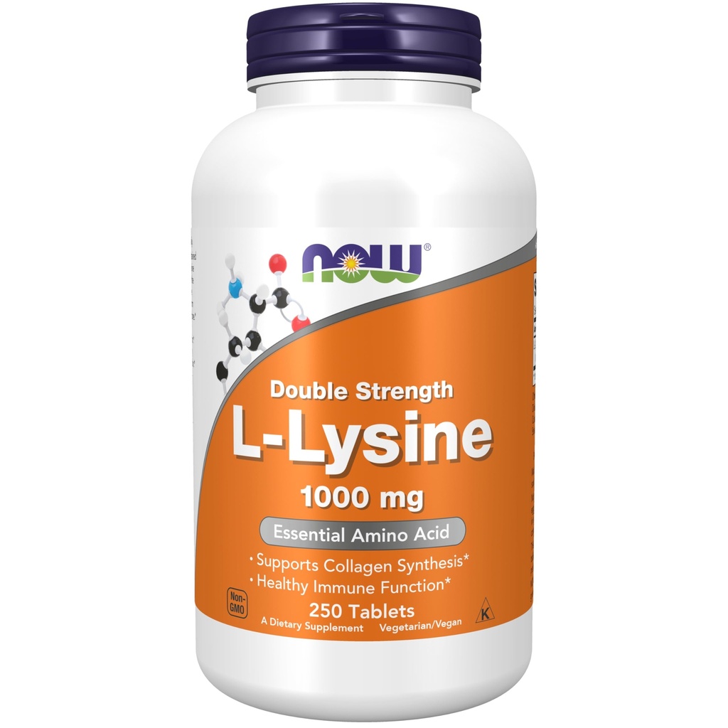 Şimdi Gıdalar Tamamlıyor, L-Lysine (L-Lysine Hydrochloride) 1000 mg, Double Strength, Amino Asit, 250 Tablet
