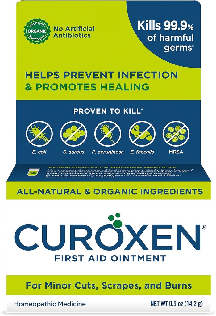 CUROXEN İlk Yardım Antibiyotik Ointment, 0,5oz | Tüm Doğal ve Organik Malzemeler (0.5oz Dikey)