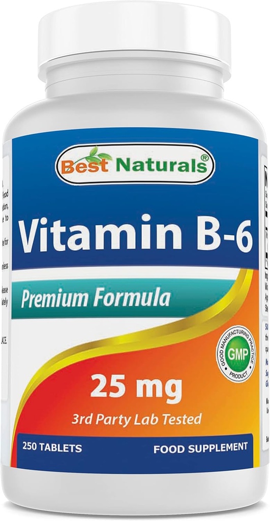 Best Naturals Βιταμίνη B-6 25 Mg δισκία, 250 μέτρα