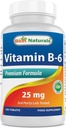 En İyi Doğal Vitamin B-6 25 Mg Tabletleri, 250 Kont