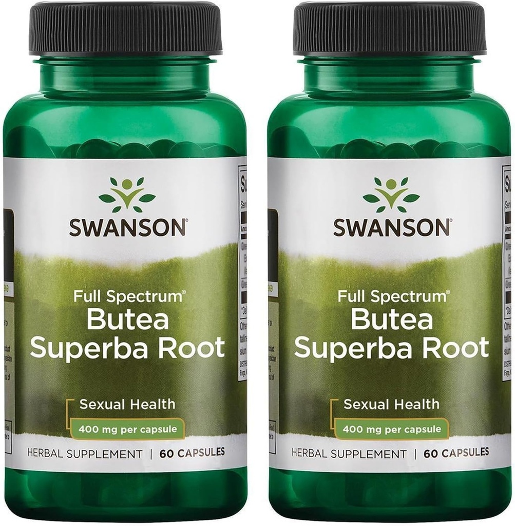 Swanson Butea Superba Root Full Spectrum Intimacy & Sex Support 400 Milligrams 60 Capsules (2 Pack)