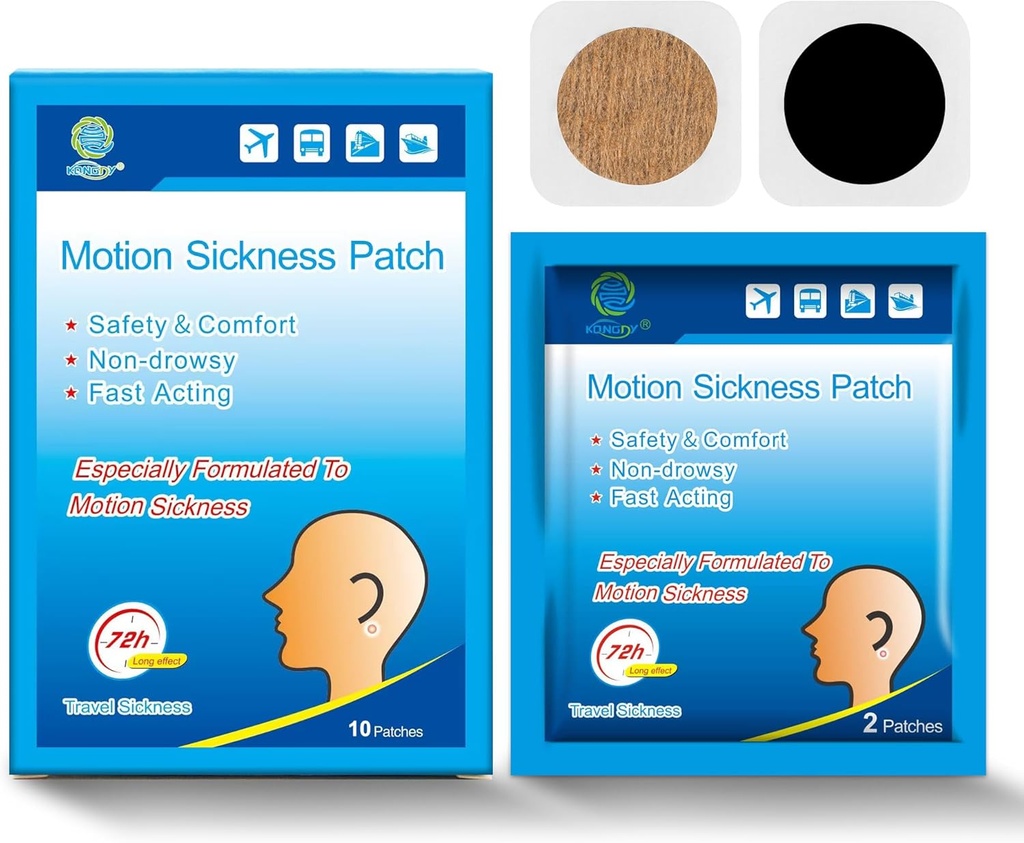 KONGDY 10 Numaralı Çocuk Yetişkinleri Için Hareket Hastalığı Patches, Denizler Cruise'tan Sular ve Drowsy olmayan Deniz Hastalığı Patches