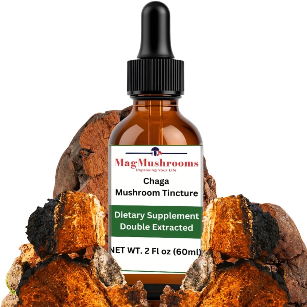 MagMushroom Chaga Mushroom Extract Liquid Tincture, Daily Supplement, Double Extracted for maximum Potency, 2 Fl. oz., 60 Günlük doz