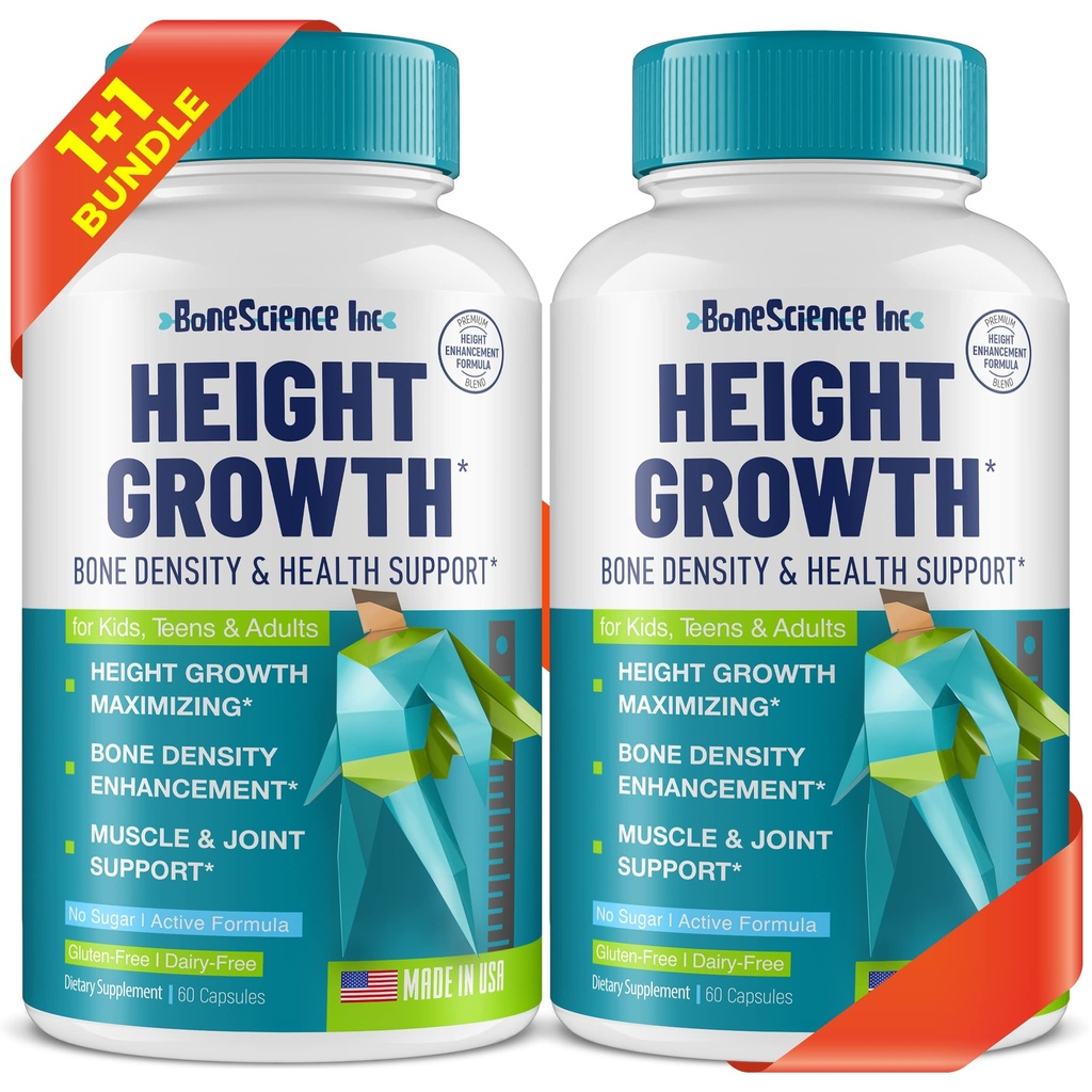 (Pack of 2) Boy Büyüme Maximizer - ABD'de yapılan - Doğal Boy Art Arttırma ve Kemik Büyüme Pilleri - Yetişkinler için yetiştirilen Taller Supplement, Gençler ve Çocuklar - Erkekler için Vitaminler & Kızlar Taller almak için