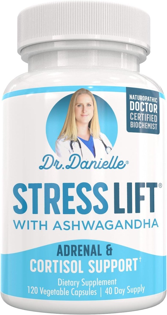 Stres Asansör | En İyi Ashwagandha Supplement - 5 in 1 Organik Stres Yardımı, Adrenal Destek, Joy, Mood & Thyroid Desteği | Rahat The Mind, Boost Mood, Relieve Stress 120 Vegan Capsules