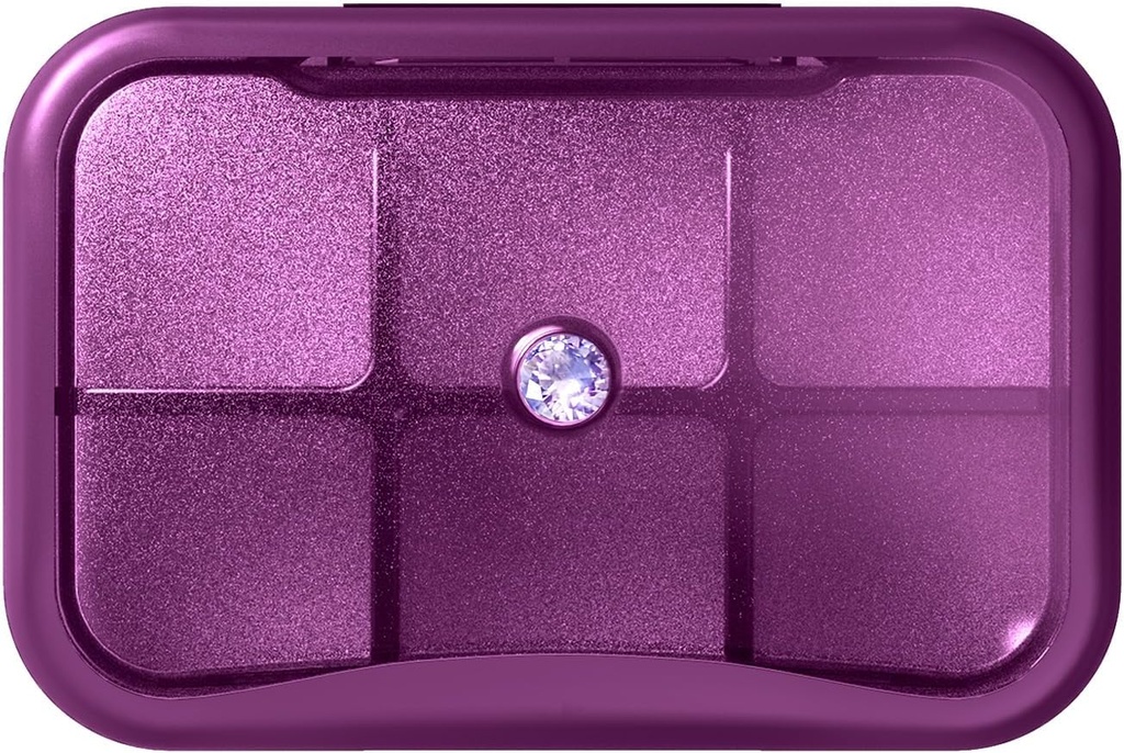 6 Karşılaştırmalı Seyahat Pill Organizer, Küçük Pill Box For Purse, Pocket Daily Pill Case Portatif Tıp Pill Konteyner, Haftalık Vitamin Sahibi Organize (Purple with Renstone)