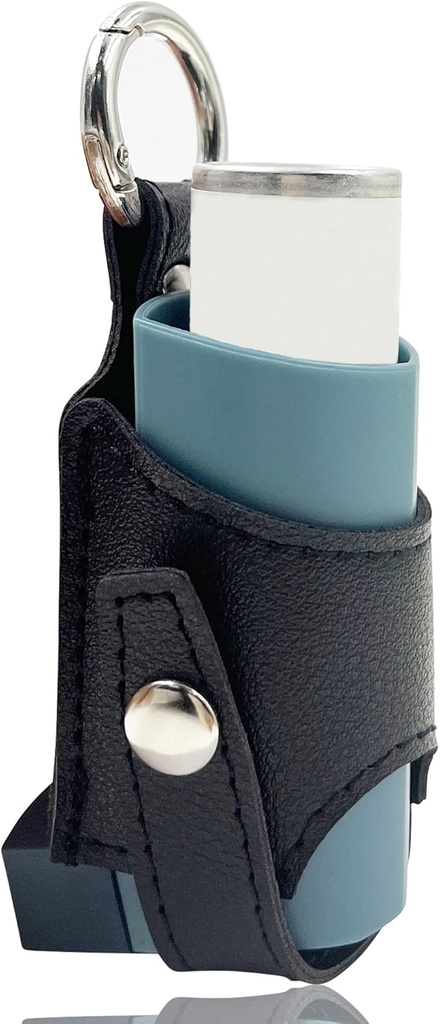 Holder Travel Case for Asthma Inhaler, Compact Case for Handy Inhaler for Adults and Kids (Case Only) (Black-Black)