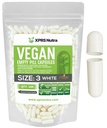 XPRS Nutra Boyutu 3 Boş Kapsüller - 100 Kont Boş Vegan - Vejetaryen Pills - DIY Sebze Kapsülleri - Veggie Pill Caps (Beyaz)
