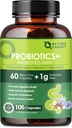 Probiotics for Women Digestive Health with Prebiotic Fiber - Fiber Supplement with 60 Billion Probiotic for Regularity & Gut Cleanse - Υποστηρίζει περιστασιακή δυσκοιλιότητα - 106 κάψουλες Veggie