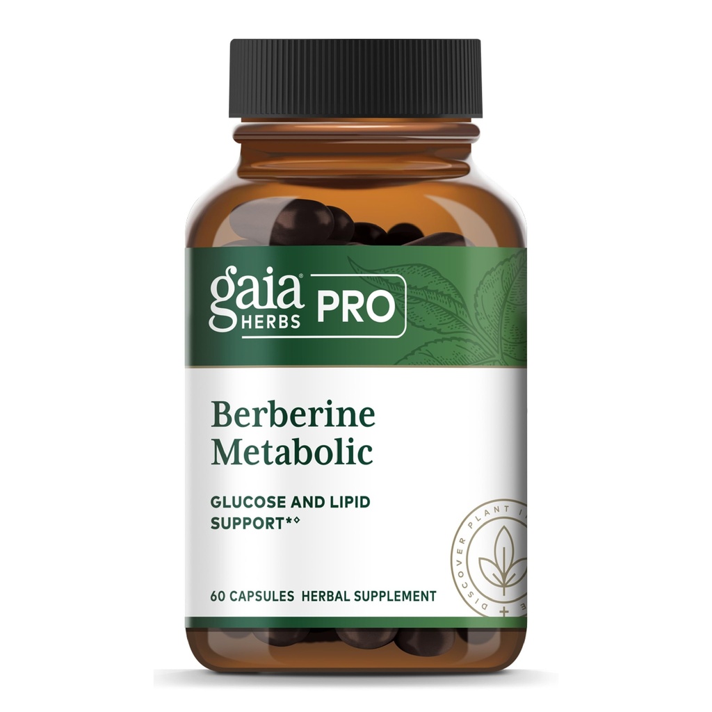 GAIA HERBS PRO Βερβερίνη Μεταβολική - συμπλήρωμα συμπλήρωμα με Berberine HCI - Vegan, χωρίς γλουτένη, χωρίς σόγια - 60 κάψουλες (60 εξυπηρετούν)