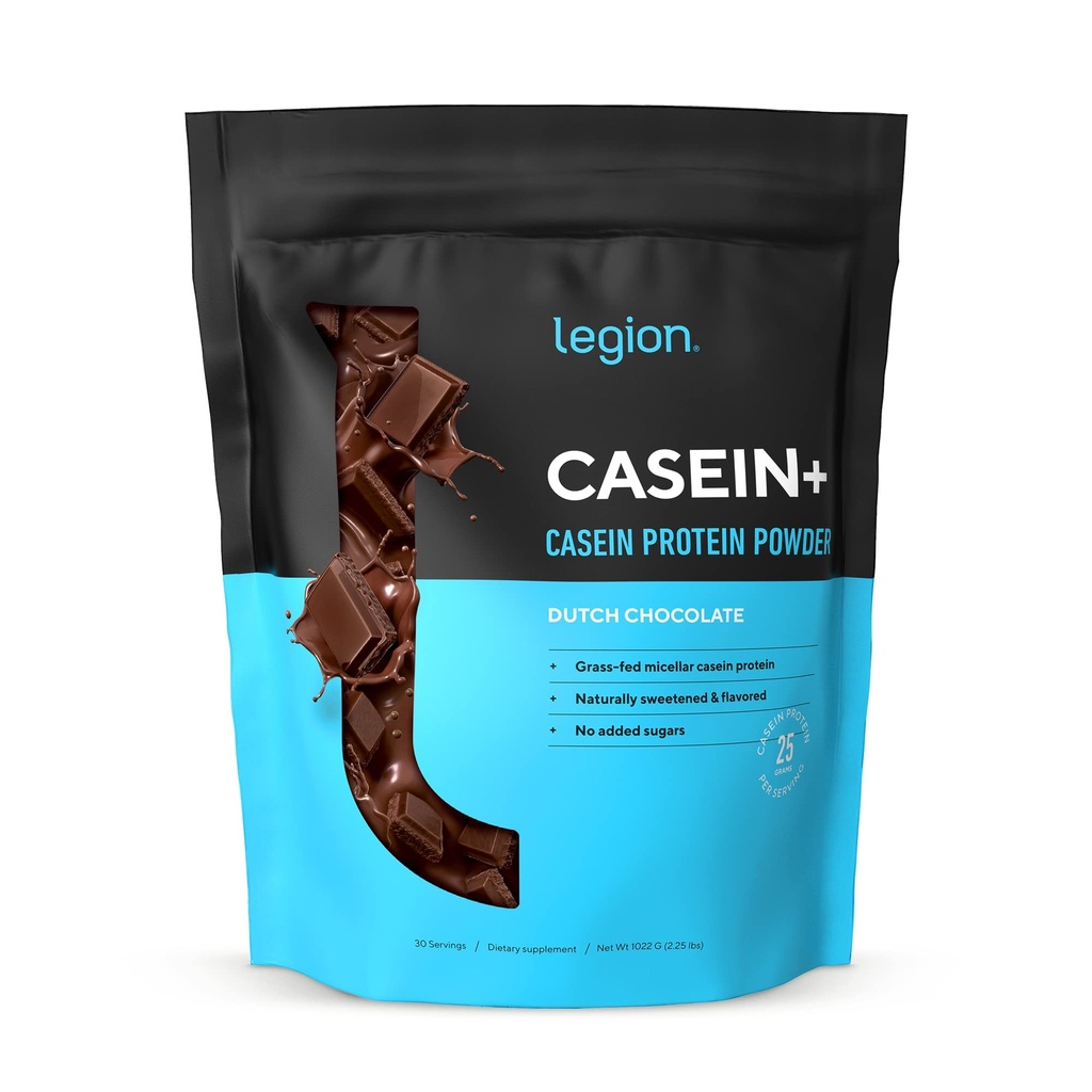 LEGION Casein protein Tozu (Dutch Chocolate) - Slow-Release Micellar Casein Protein Tozu - Non-GMO, Gluten-Free & Natural Sweetized Toz from Grass-Fed Cows (25 hizmet)