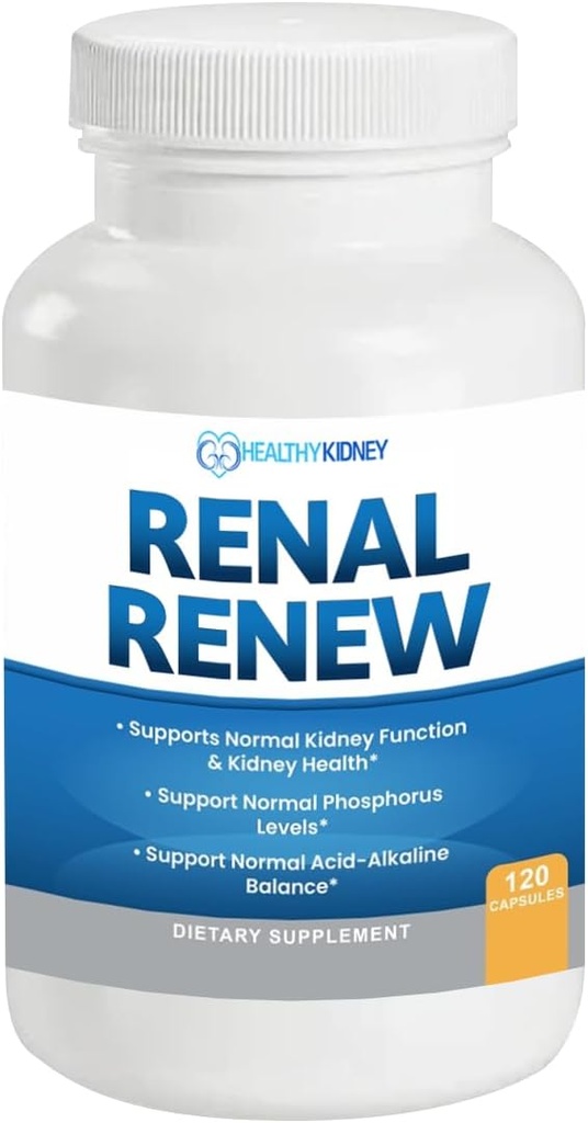 Renal Renew: Advanced Kidney Cleanse Detox & Tamir Kidney Support Supplement. Smart Kidney Supplement Rejuvenates Kidney Health 120 Caps