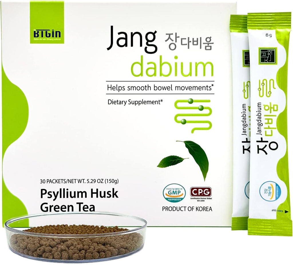 Psyllium Husk Fiber Fish Collagen All-in-One Supplement for Digestive Health, Kolon Constipation Relief, Better Digestion, Jangdabium 30 Packets