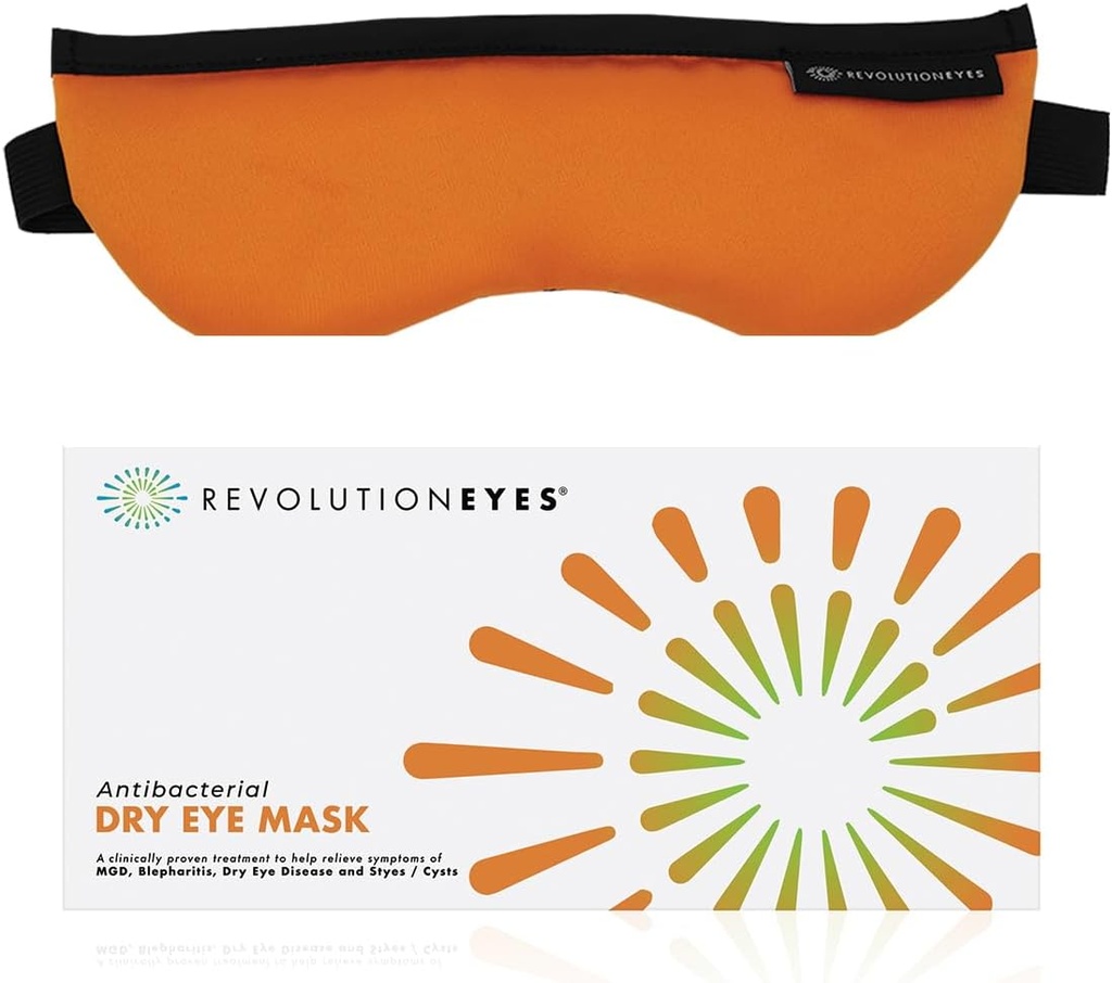 Revolutioneyes Heated Eye Compress - Moist Heat for Dry Eye Relief, Washable, Reusable & Microwaveable Hot Eye Mask for MGD, Blepharitis Dry Eye & Styes with Sterileyes Protection
