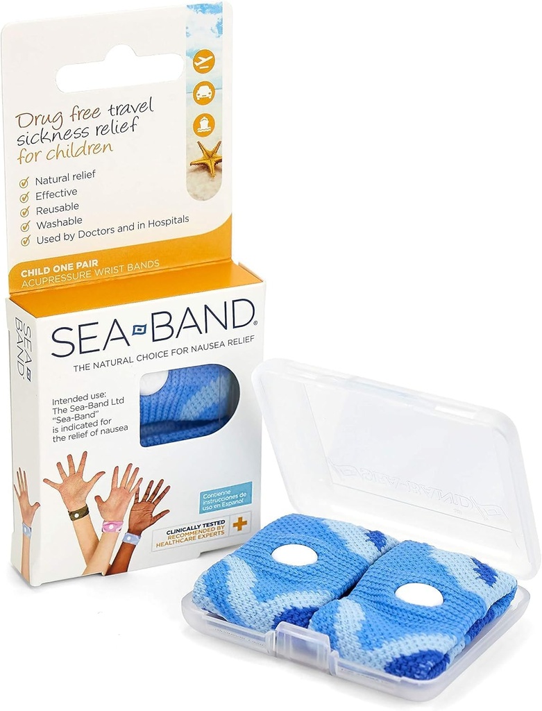 Sea-Band Acubas Bile Bands, 1 Çocuk Pair (Mavi)