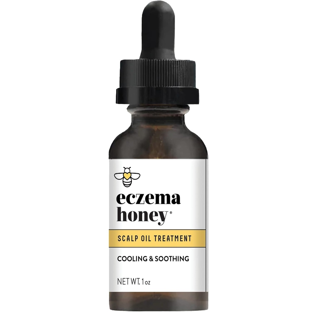 ECZEMA HONEY Soothing Scalp Oil - Natural Honey Hair Oil & Scalp Care - Daily Itchy Scalp Relief Serum - Kuru Scalp Tedavisi Psoriasis, Seborheic Dermatitis, Dandruff & More (1 Oz)