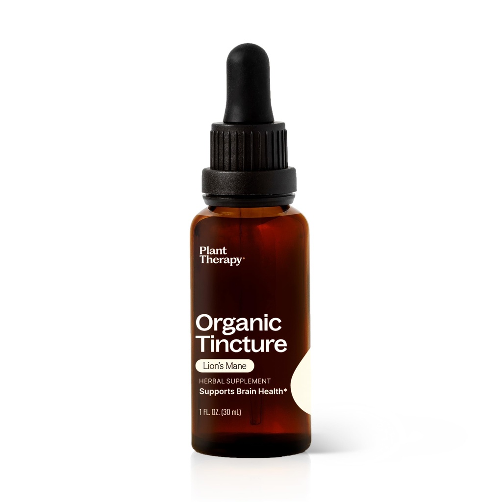 Plant Therapy Organic Lion's Mane Tincture 30 mL (1 oz) Beyin Sağlığı, Ruh Clarity & Memory, Potent & Natural Ekstraksiyon Süreci, Vegan, GMO, Gluten Free, Liquid, 1 Şişe