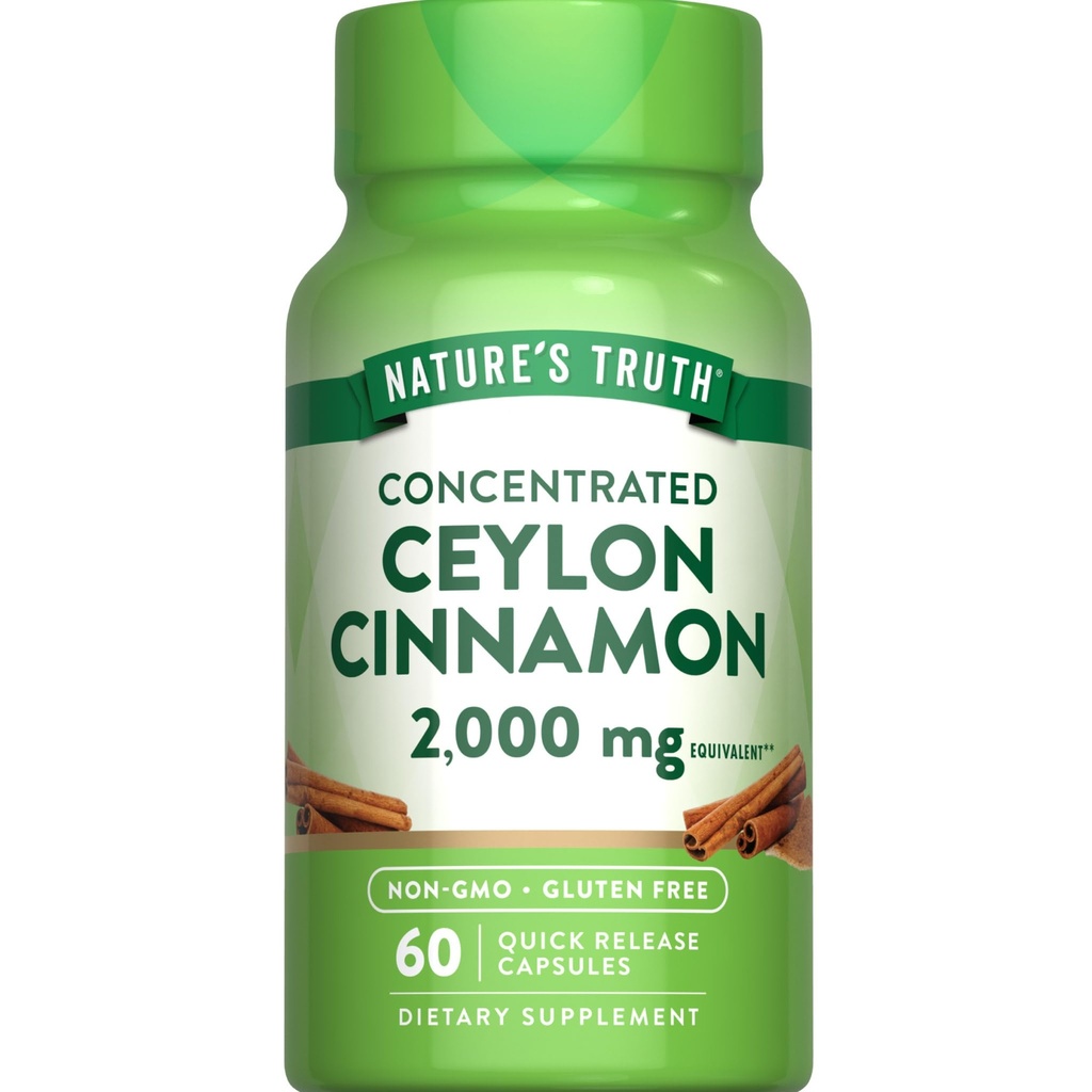 Nature's Truth Ceylon Cinnamon Pill Capsules | 2000 mg | Non-GMO & Gluten Free Supplement Supplement
