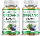 Nature's live Oil of Oregano with Black Seed Oil, 2 in 1 Oregano Supplement for Immune Health, Retains High Tempd Carvacrol & Thymoquinone, Non-GMO, 60 Softgels, 2 Pack