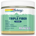 SOLARAY Triple Fiber Powder - Daily Fiber Supplement for Women and Men W/Prebiotics - Υγεία κόκκων, περιστασιακή δυσκοιλιότητα, Digestive Health Support, Unflavored, Vegan, Gluten Free, 30 Services, 14oz