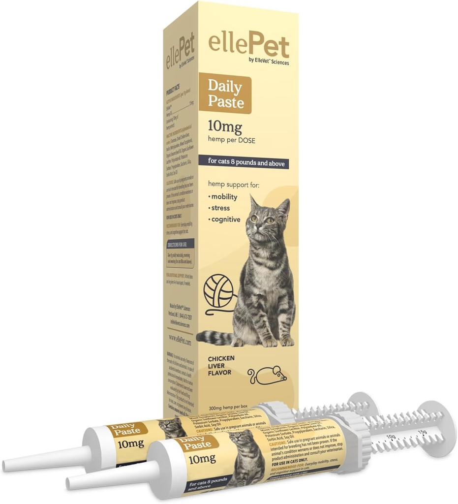 Daily Hemp Paste for Cats 10 mg – Aids in Joint Support, Stress, Itsing, Neuro Support, and Senior Cat Συνολική Ευεξία. για τις γάτες 8lbs. και πάνω.