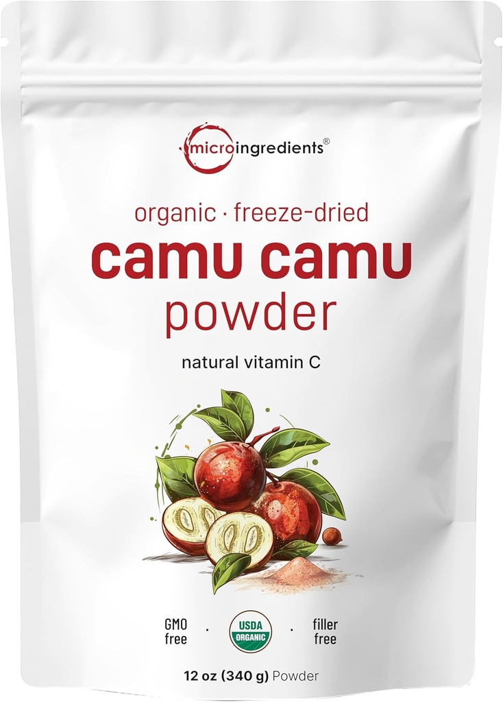 Organik Camu Camu Toz, 12 oz | Yüksek Doğal Vitamin C Seviye | Fresh Freeze-Dried Cave Source | No GMOs, Vegan Friendly Friendly Friendly Friendly