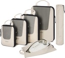 BAGSMART Συσκευασίες συμπίεσης για τα ταξίδια, 6 Set/5 Set/4 Set, Τσάντες οργανωτών βαλιτσών συμπίεσης Set for Suitcases Travel Essentials, Lightweight Packing Organizers