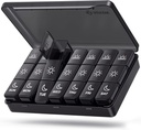 AUVON Weekly Pill Organizer 3 φορές την ημέρα, Μεγάλο κουτί χάπια 7 ημέρα με διπλή προστασία για τα ταξίδια, Black Pill περίπτωση για την προστασία της ιδιωτικής ζωής, Ελαφρύ δοχείο χάπια για φάρμακα, βιταμίνες, ιχθυέλαια