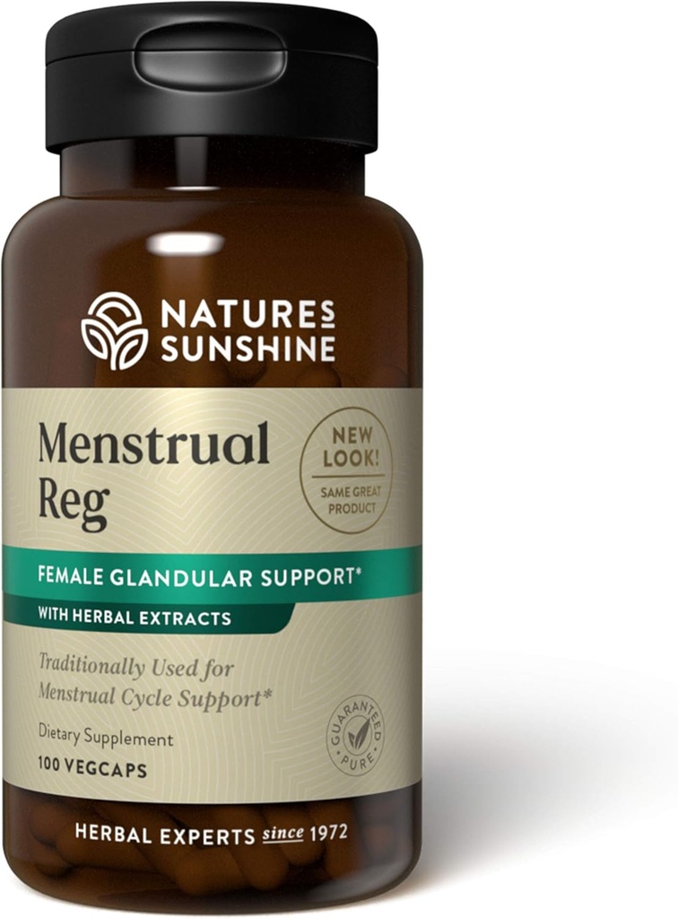 Nature's Sunshine Menstrual Reg, 100 Capsules, Kosher | Herbal Supplement Hormon Dengesini Korumaya ve Daha Rahat Bir Menstrual Döngüsünü Teşvik Ediyor