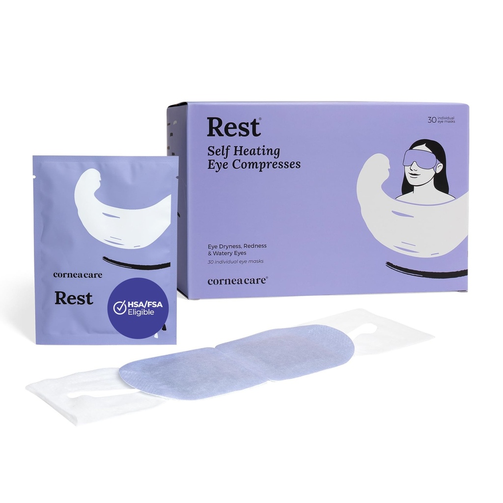 CorneaCare Rest: Kuru Gözler için Kendi Isıtmalı Isınma Elbisesi | Hızlı Yardım için Göz Maskesi | Mikrodalga veya Yıkama Makinesi Gerekti | Seyahat Hazır | 30