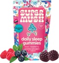 SuperMush Sleep Gummies for Adults - Mushroom Supplement with Magnesium Citrate, L-Theanine, Chaga, Reishi & Chamomile for Deep Sleep, REM & Detox - Vegan & Sugar-Free - 60 Gummies (30 Servings)