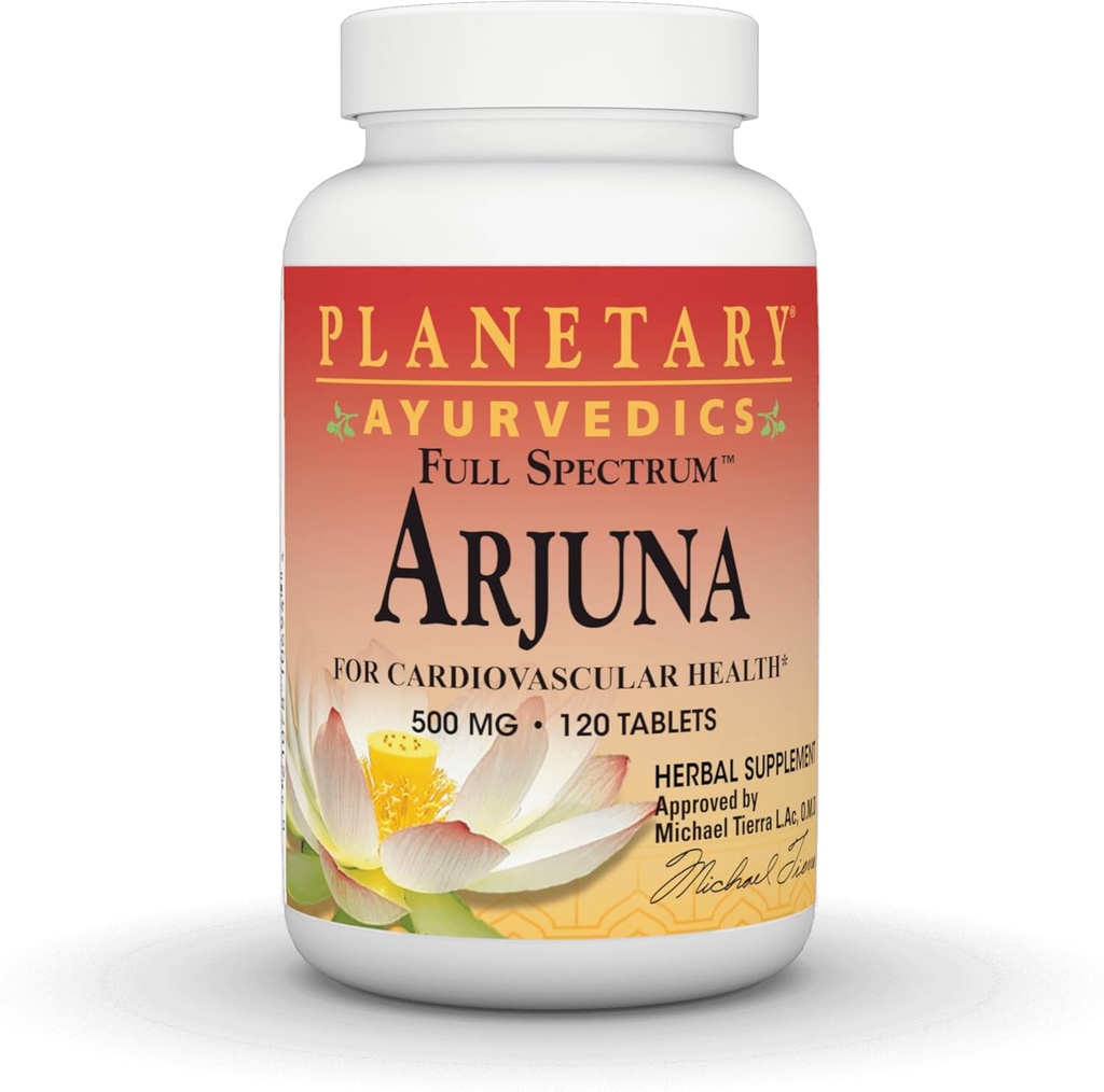 PLANETARY HERBALS Arjuna Full Spectrum Ayurvedic Beslenme Supplement, 550 Mg, 120 Kont