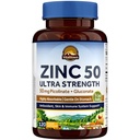 Vitalitown Chelated Zinc 50 mg, Ψευδάργυρος Picolinate & Gluconate, 120 κάψουλες Veggie, Well-Absorbed, ανοσοποιητικό σύστημα, υγιές δέρμα & ανάπτυξη, Vegan, μη ΓΤΟ
