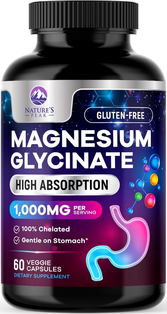 Μαγνήσιο Γλυκινικό 500mg Κάψουλες - Καθαρό & Χηλικό για Max Απορρόφηση - Υποστηρίζει τους μυς, τα νεύρα και την καρδιά Υγεία, Υποστήριξη ύπνου - Καλύτερο συμπλήρωμα χαπιών μαγνησίου για ολόκληρο το σώμα Υποστήριξη - 60 κάψουλες