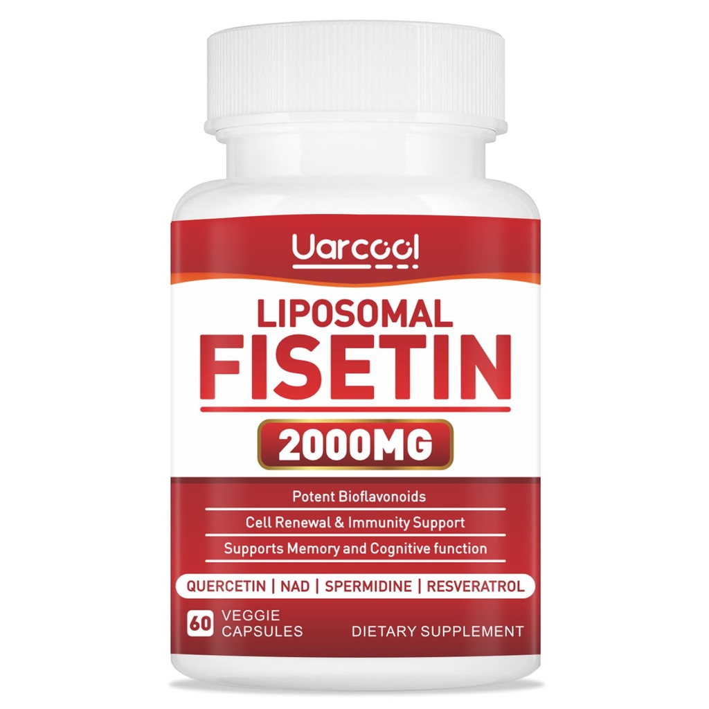 Fisetin Supplement 2000 mg for Health Aging and Longevity, Skin Health, Brain - Soy Free, Vegetarian - 60 Softgels