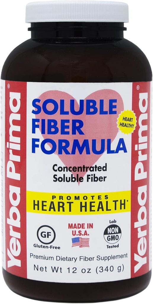 Yerba Prima ► Fiber Formula Toz, 12 Ounce - Premium Diyetsel Fiber Supplement, Doğal, Yoğun ► Fiber, Gluten Free, Non-GMO, ABD'de Made in USA
