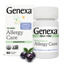 Genxa Alerji Bakımı | İlaç Free, Non-Drowsy Anti Allergy & Decongestant Remedy for Yetişkinler | Vegan & Non-GMO | Homeopathic Anti Allergy | Organik Acai Berry Flavor | 60 Chewable Tabletler