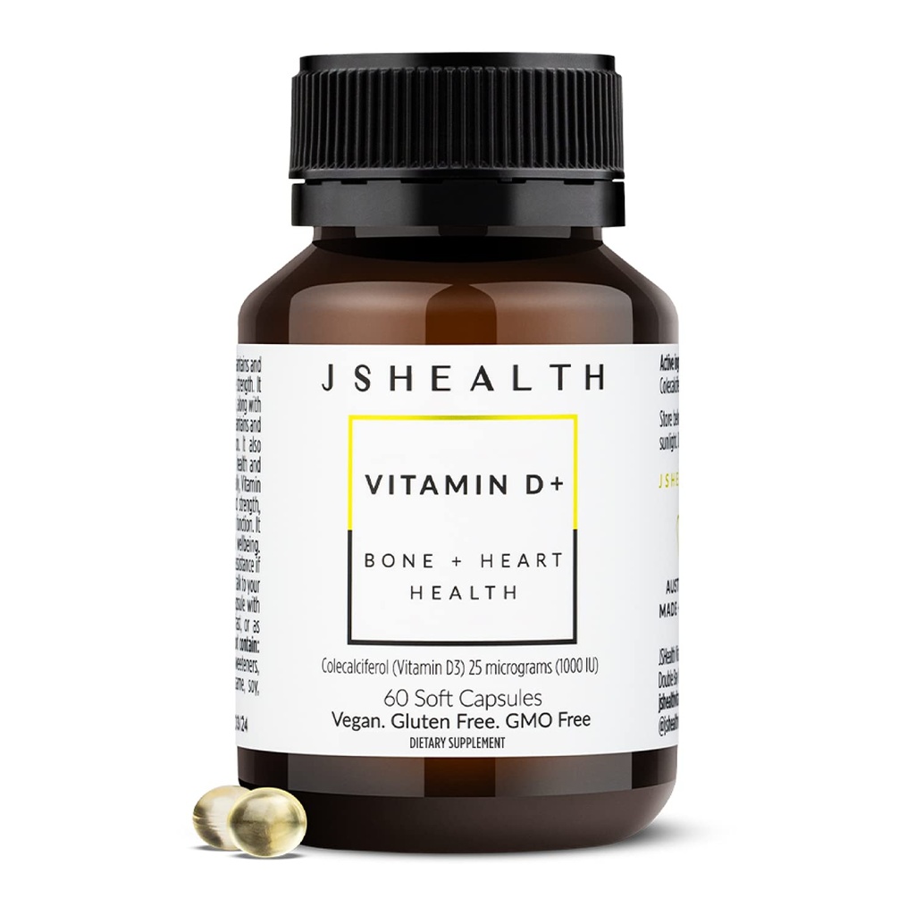 JSHealth Vitamin D3 1000iu Sağlıklı Kas Fonksiyonlar, Bone ve Heart Health için Supplement ve Immune Support