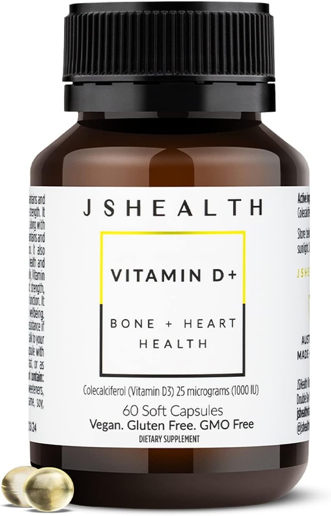 JSHealth Vitamin D3 1000iu Sağlıklı Kas Fonksiyonlar, Bone ve Heart Health için Supplement ve Immune Support