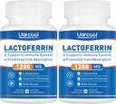 Συμπλήρωμα Lactoferrin 1200mg για Υγιή Ανοσολογική Υποστήριξη-Χωρίς Γλουτένη, Χορτοφαγικά - 60 Softgels(2 Μπουκάλια)