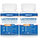 Συμπλήρωμα Lactoferrin 1200mg για Υγιή Ανοσολογική Υποστήριξη-Χωρίς Γλουτένη, Χορτοφαγικά - 60 Softgels(2 Μπουκάλια)