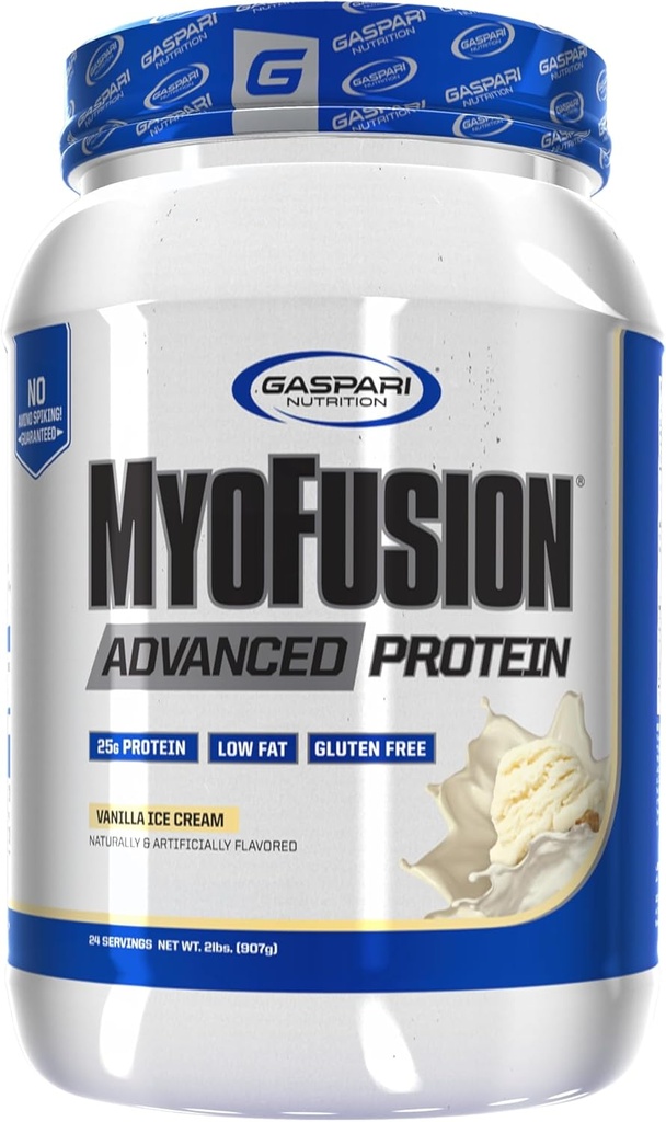 Gazpari Beslenme Myofüzyon Gelişmiş Protein, Protein Whey proteini, Vakain Protein ve Isolate proteini, Low Fat ve Gluten Free (2lbs, Vanilla Ice Cream)