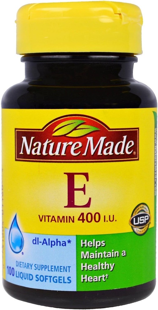 Nature Made Vitamin E 180 mg (400 IU) dl-Alpha, Συμπλήρωμα διατροφής για αντιοξειδωτική υποστήριξη, 100 Softgels (πακέτο των 3)