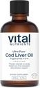 Vital Nutrients - Ultra Pure Cod Liver Oil 1025 (Pharmaceutical Grade) - 100 Saf Norveçli Cod Liver Oil - Şişe başına 200 ml