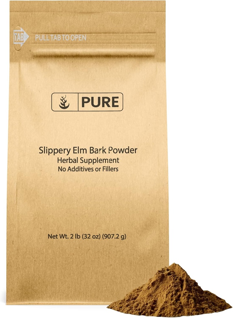 Αμιγής αρχική συστατικά Slippery elm μπαρκ σκόνη (2lb) καθαρό & φυσικό, Vegan, χωρίς γλουτένη