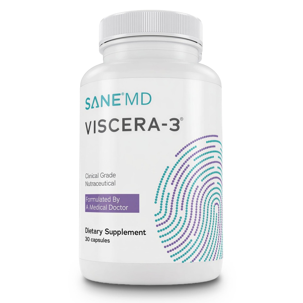 SANE MD - Viscera 3 Postbiyotiks with Tributyrin - Sodyum Butyrate Supplement for Gas and Bloating Relief - Gut Health - IBS & Leaky Gut Butyric Acid Supplement - NSF sertifikalı - 30 Capsules