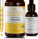 Potasyum Magnezyum Citrate Supplement,Magnesium Liquid Drops 1000 mg with Glycinate, Support Calm & Bone & Muscle & Immune Health (Pappinele,2 FL.OZ.)