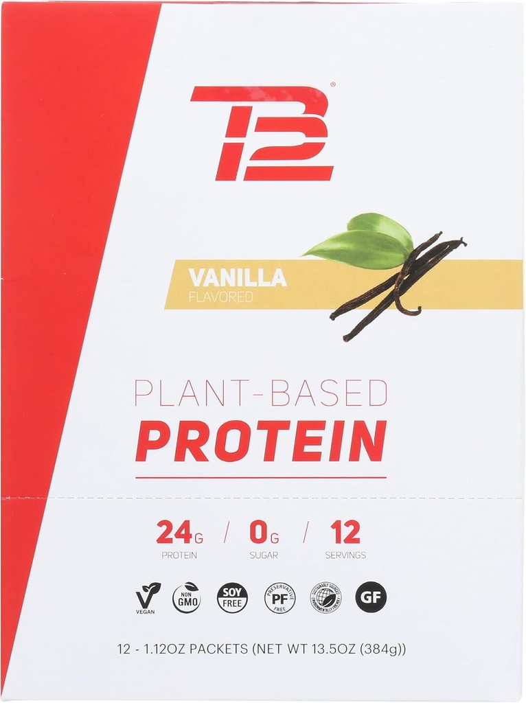 TB12 Vanilla Protein Powder, 1.12 OZ each, 12 Count (Pack of 1)